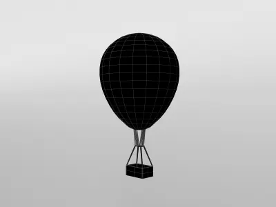 Hot Air Balloon v1 005 Low-poly 3D model