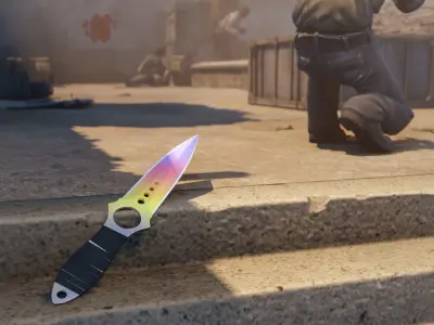CSGO Skeleton knife FADE Game and Render ready Free 3D model