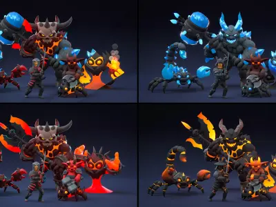 Inferno World Low-poly 3D model