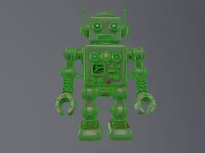 retro robot 3D model buy