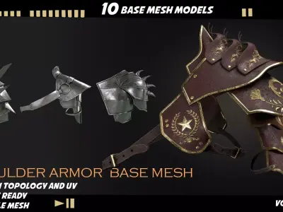 shoulder armor Low-poly 3D model