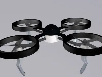Drone flying in air 3D model