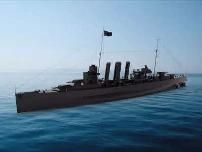 HMS Kent Cruiser 3D model