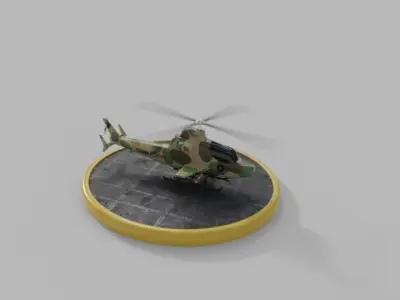 Helicopter camouflage Low-poly 3D model