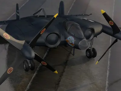 Vought XF5U-1 Flying Flapjack 3D model