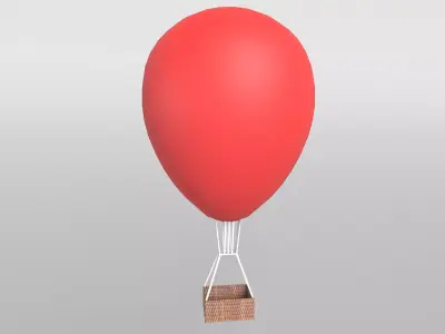 Hot Air Balloon v1 003 Low-poly 3D model