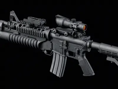 M4-M203 Low-poly 3D model