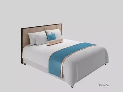 guest room bed 3D model Free 3D model
