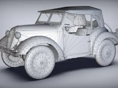 Game-Ready Japanese scout car Type 95 Low-poly 3D model