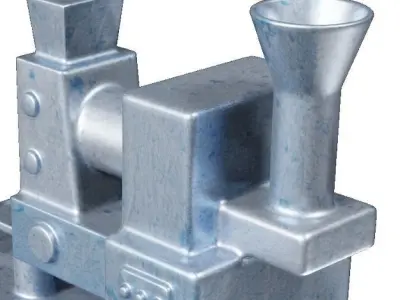 Metallic Food Processing Machine Low-poly 3D model