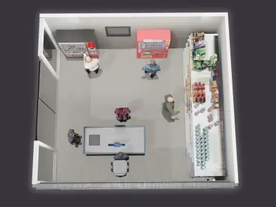 Isometric Convenience Store in blender 3D model