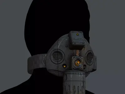 Gas mask helmet 3d model scifi Low-poly  Low-poly 3D model