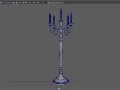 Candle Stand Maya Rigged Free low-poly 3D model