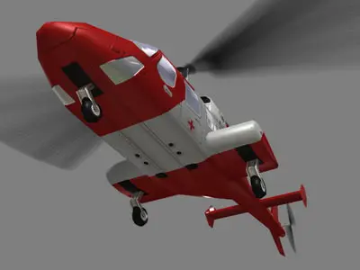 Bell 222 V6 Helicopter Low-poly 3D model