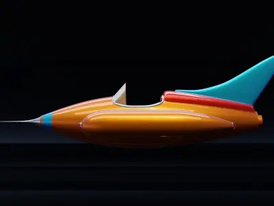 Stylized Jet low poly 3D model