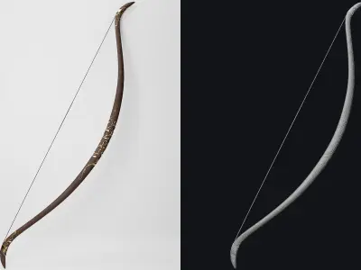 Legolas Mirkwood Bow Low-poly 3D model