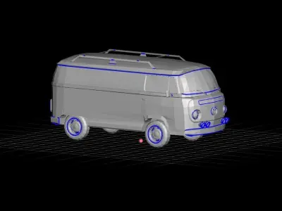 Volkswagon Hippie Van Free low-poly 3D model