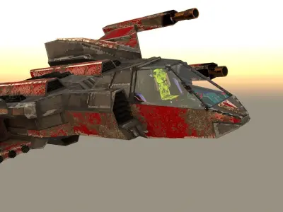 Sci fi space fighter  Low-poly 3D model