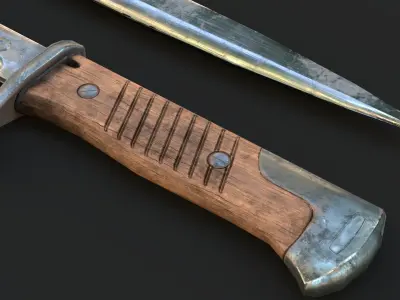 Seitengewehr 1898 Low-poly 3D model