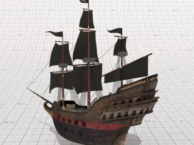 Pirate Ship 3D model 11