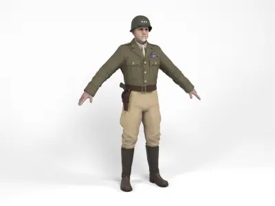 Allied General Low-poly 3D model