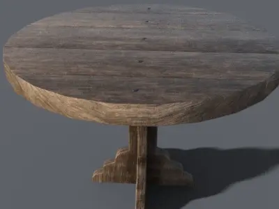 round table Low-poly 3D model