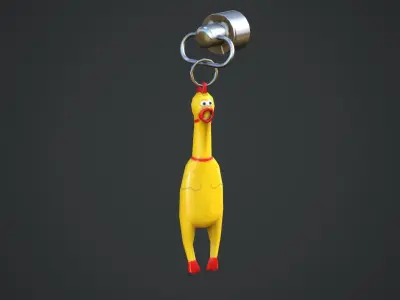 Screaming Chicken Weapon Charm - Low Poly Game Ready Low-poly 3D model