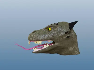Lizardfolk Head Free 3D model
