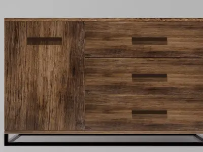 Wooden chest of drawers 01 Free 3D model