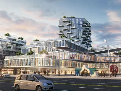 Commercial CBD shopping malls streets 3D model