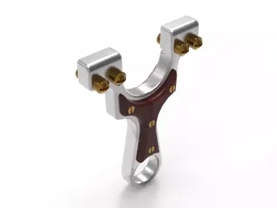 Slingshot metal clamp Low-poly 3D model