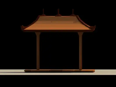 Low Poly Japanese Dais Low-poly 3D model