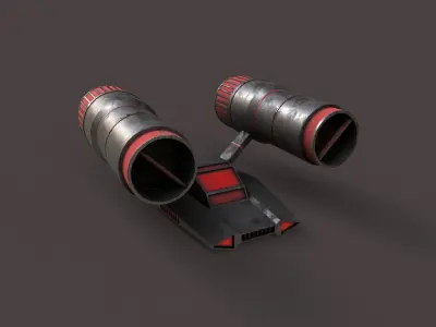 Sci-Fi Space Ship V2 Low-poly 3D model