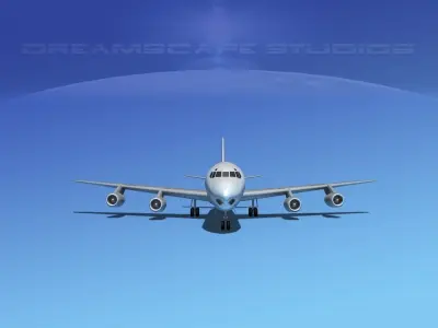 Douglas DC-8-63 LP SS Low-poly 3D model