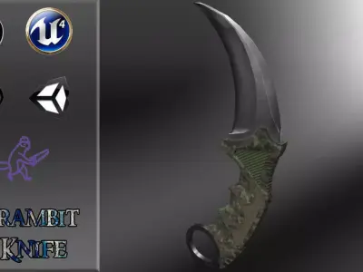 Karambit Knife Military Style GR Low-Poly Low-poly 3D model