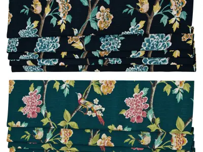 Roman Curtains 154 Robert Allen Helene floral 3D model