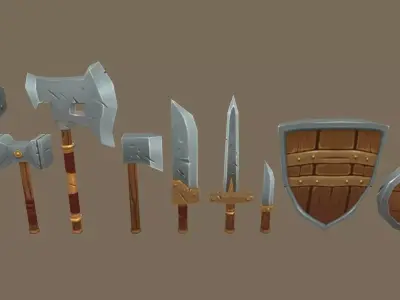 Meele Weapons Low-poly 3D model