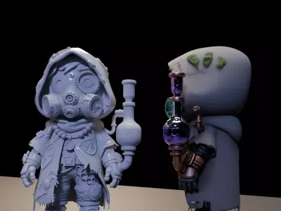 Steampunk Wasteland Alchemist 3D print model