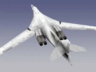 Tupolev Tu-160 Blackjack Low-poly 3D model