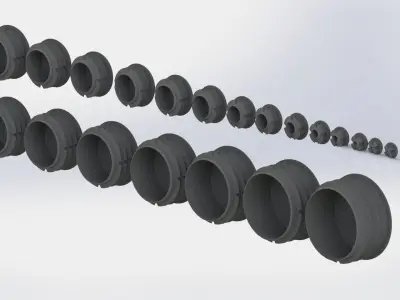 Set of round plugs Low-poly 3D model