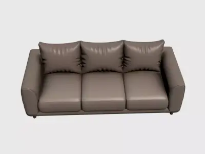 Modern Straight Sofa 3D Model Upholstered Seating to Interior 07 Free 3D model
