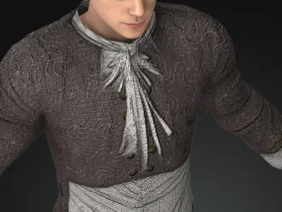 Napoleonic civilian 1812 Low-poly 3D model