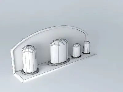 Clock and Figure Display Glass Dome Free 3D model