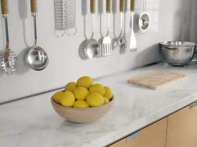  Lemon Fruit Bowl Food Model 