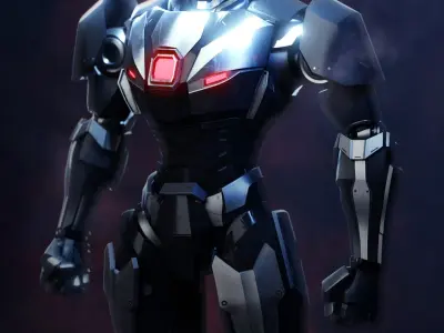 Robot Character low-poly asset 3D model