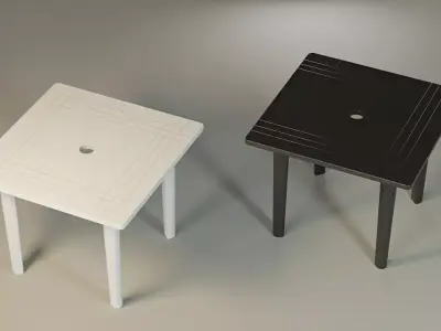 Square Plastic Table Low-poly 3D model