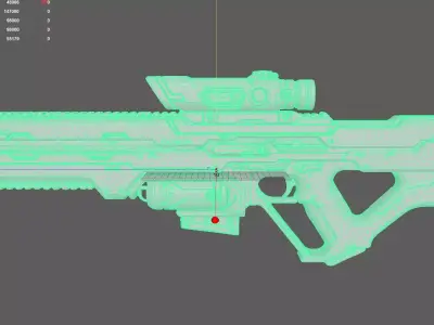 Red Rifle Gun 3D model buy