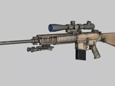 Sniper Denel 7NTW-20 Low-Poly 3D Model Low-poly 3D model