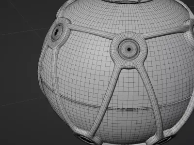 Sci-Fi Bomb Sphere Animated Green to Red Game Ready Low-poly 3D model