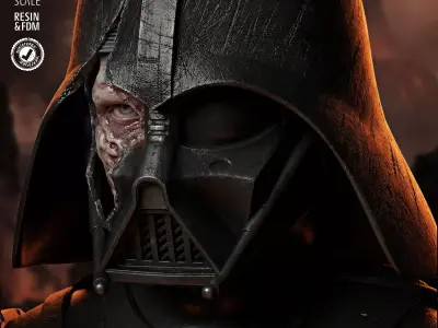  STAR WARS Darth Vader Batlle Damage Portrait Bust  3D print model